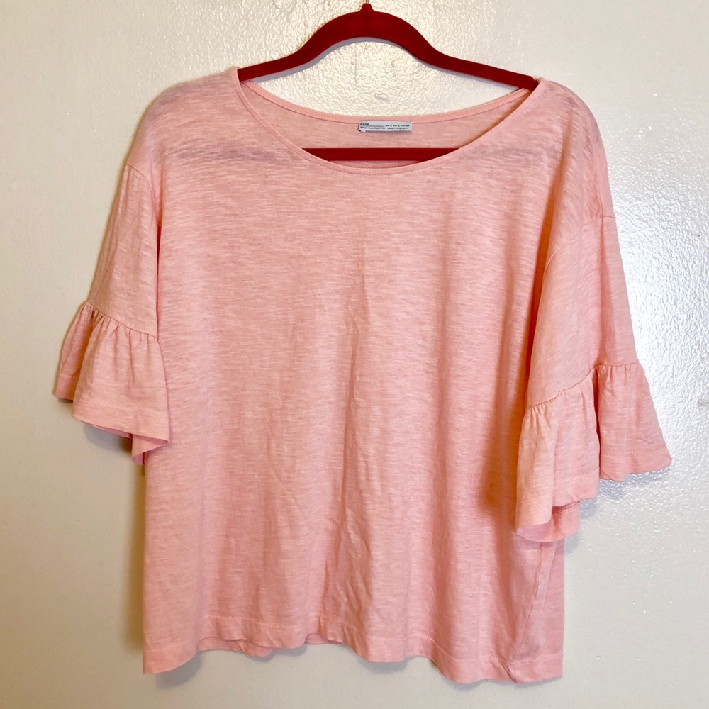4/$20 Zara Basic Womens Pink Blouse Size Large